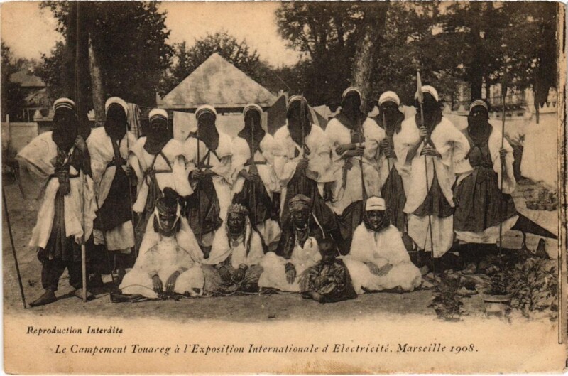 Carte postale ancienne Marseille - Le Campement a Expo. Internationale d'Electricite à Marseille