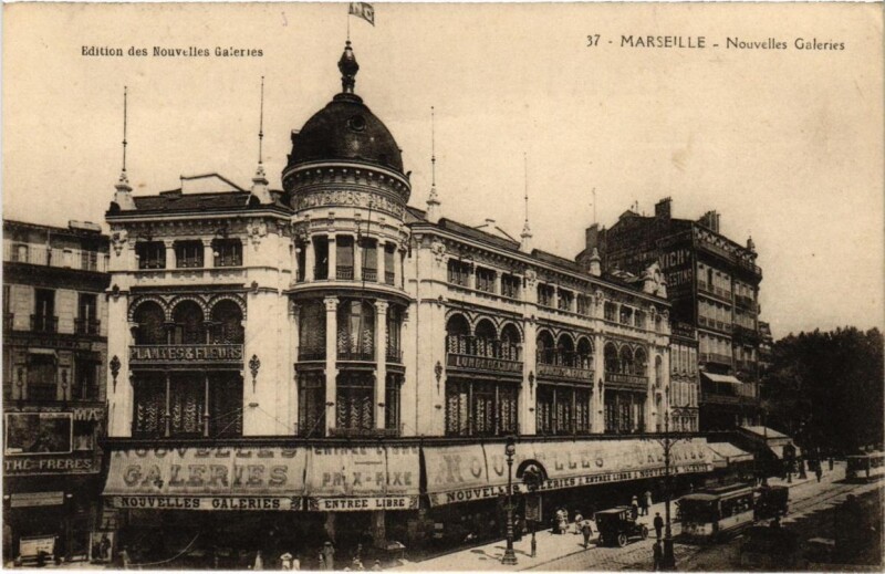 Carte postale ancienne Marseille - Nouvelles Galeries à Marseille