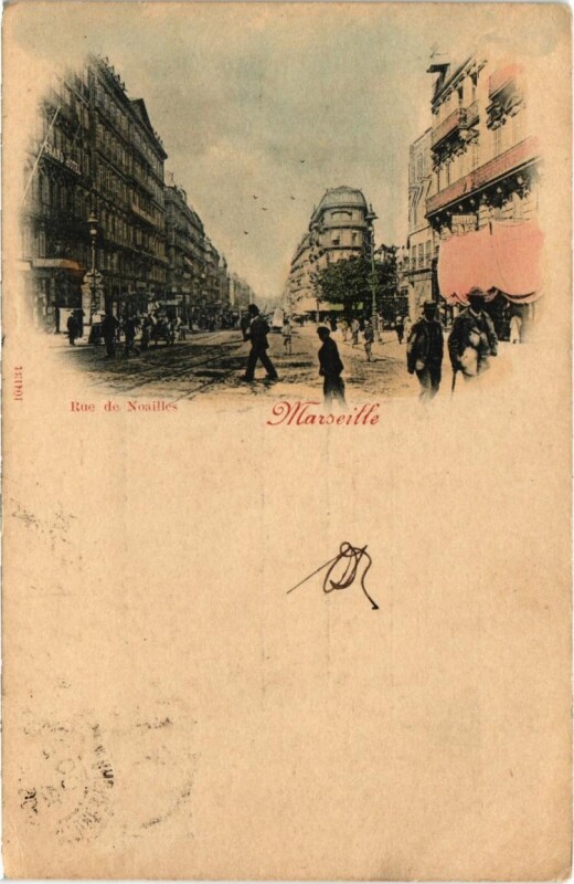 Carte postale ancienne Marseille - Rue de Noailles à Marseille