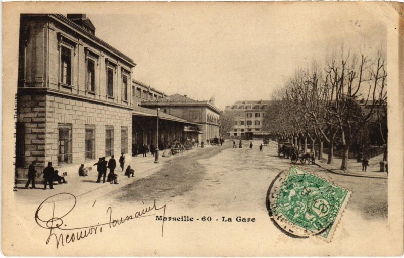 Carte postale ancienne Marseille - La Gare à Marseille