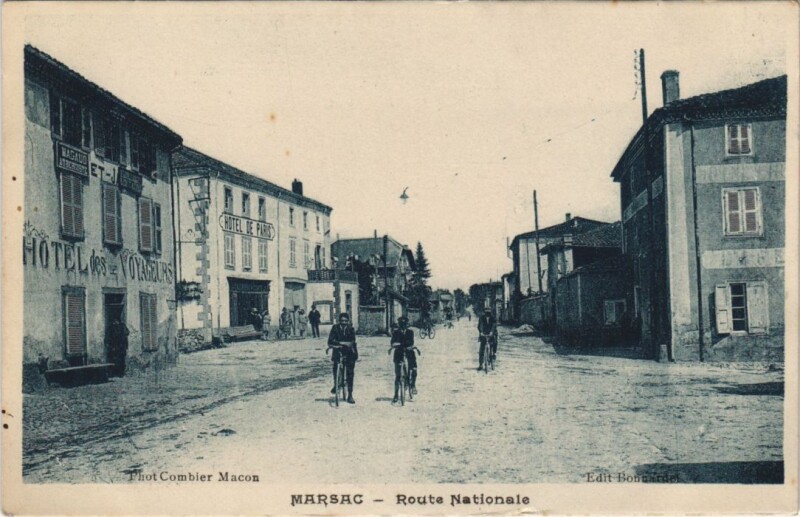 Carte postale ancienne Marsac Rue Nationale