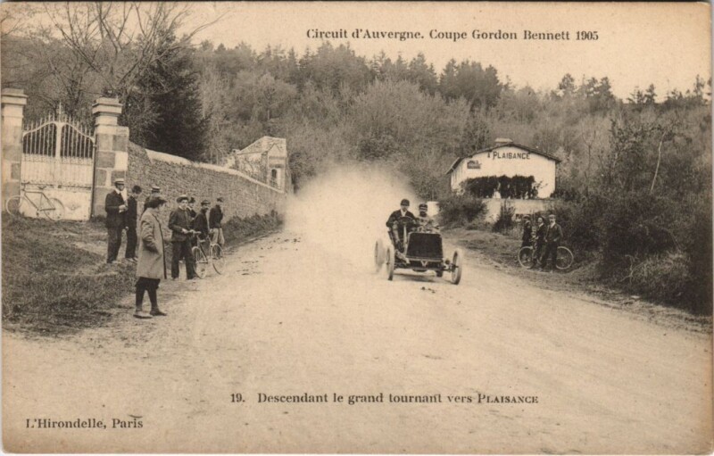 Carte postale ancienne Coupe Gordon Bennett Descendant le Grand Tournant vers Plaisance