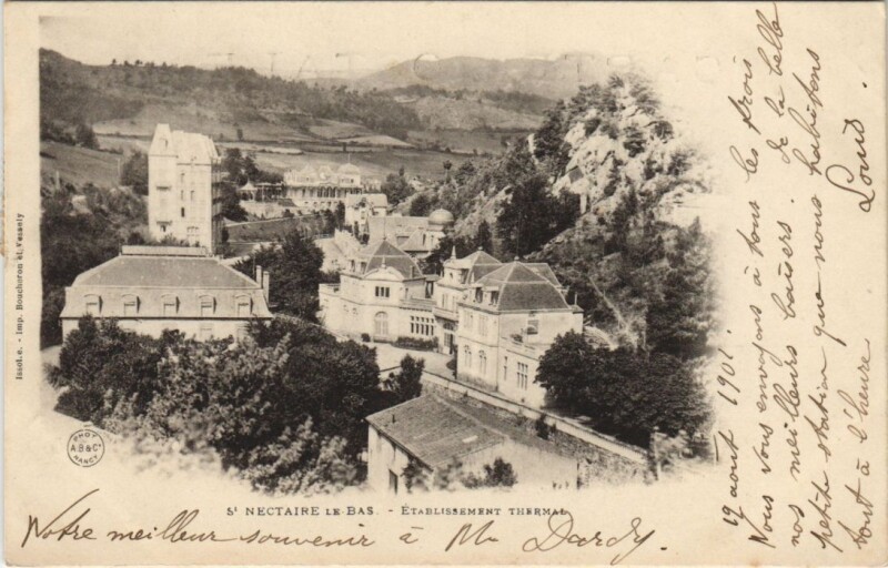 Carte postale ancienne Saint-Nectaire Saint-Nectaire-le-Bas - Etablissement Thermal à Saint-Nectaire