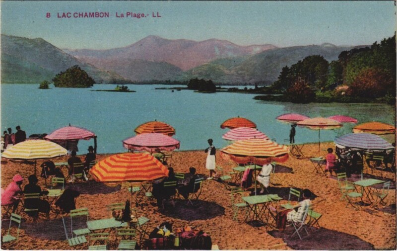 Carte postale ancienne Lac Chambon - La Plage