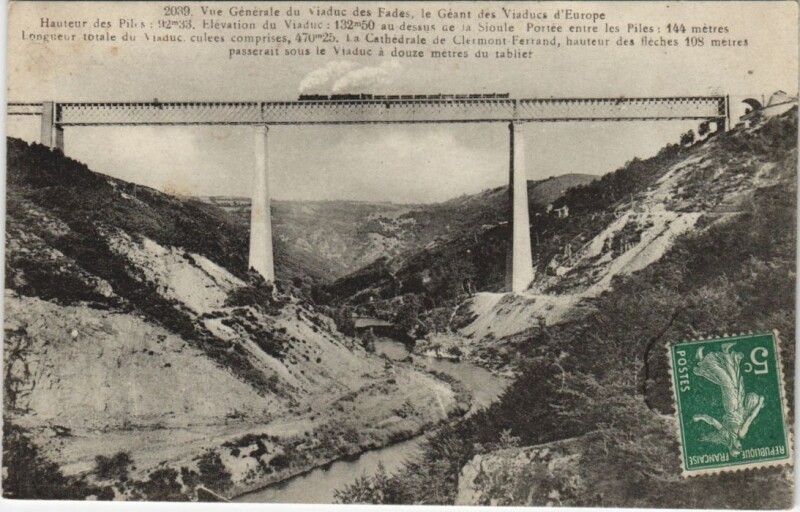 Carte postale ancienne Vue Generale du Viaduc des Fades