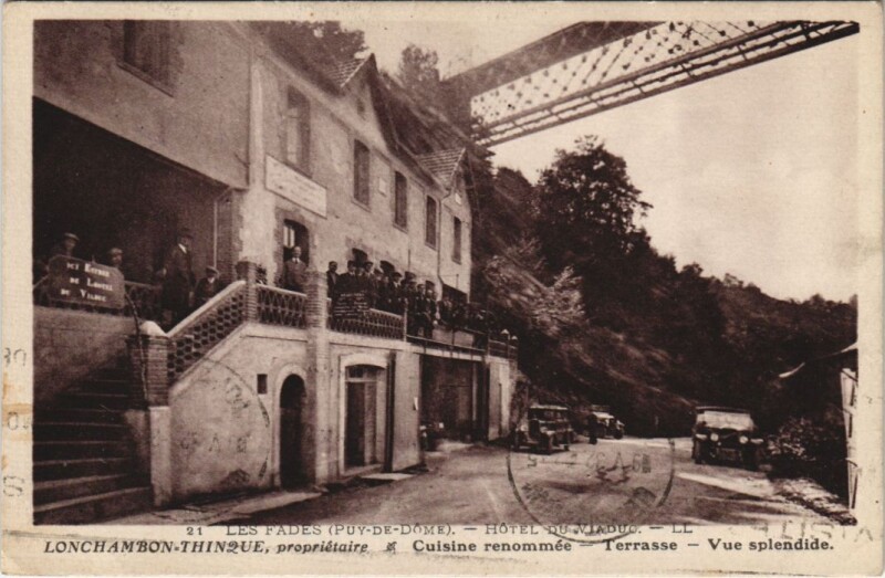 Carte postale ancienne Les Fades - Hotel du Viaduc