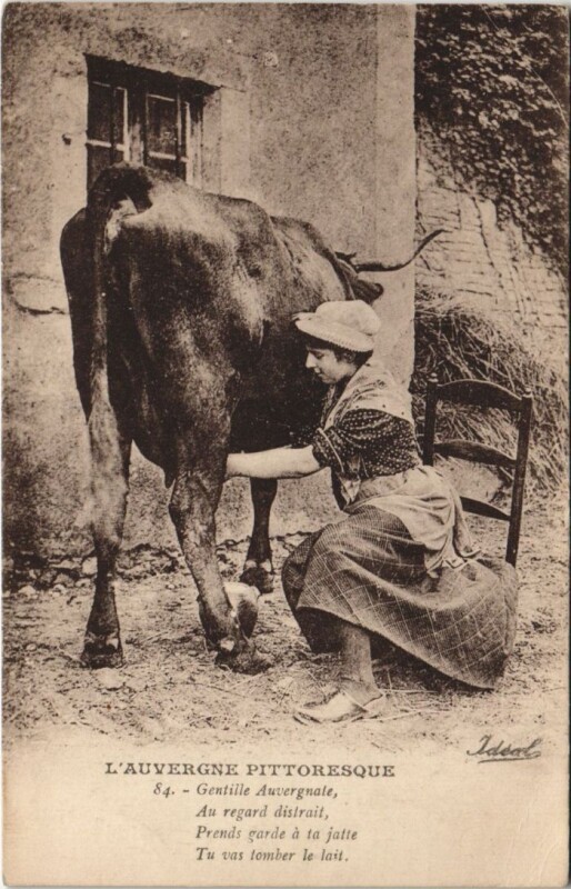 Carte postale ancienne Lady with a Cow
