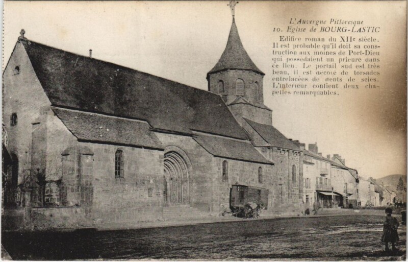 Carte postale ancienne Bourg-Lastic Eglise à Bourg-Lastic