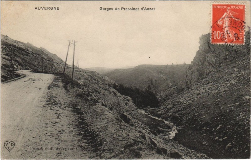 Carte postale ancienne Gorges de Pressinet d'Anzat