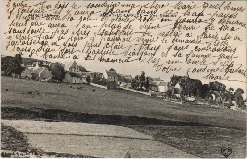Carte postale ancienne Anzat-le-Luguet Vue Generale à Anzat-le-Luguet