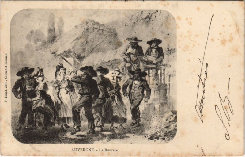 Carte postale ancienne Auvergne - La Bourree