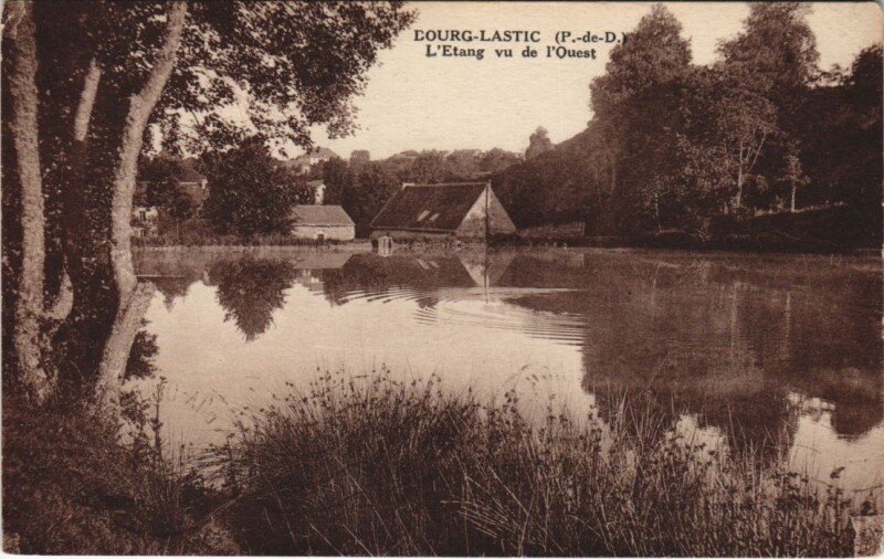 Carte postale ancienne Bourg-Lastic L'Etang vu de l'Ouest à Bourg-Lastic