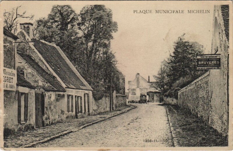 Carte postale ancienne Plaque Municipale Michelin - Town Scene