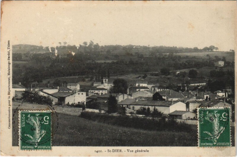 Carte postale ancienne Saint-Dier Vue Generale