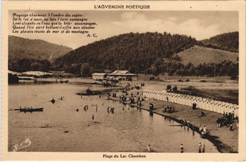 Carte postale ancienne Plage du Lac Chambon