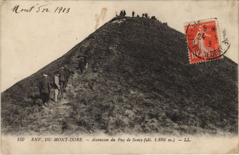 Carte postale ancienne Le Mont-Dore Env. - Ascension du Puy du Sancy à Mont-Dore