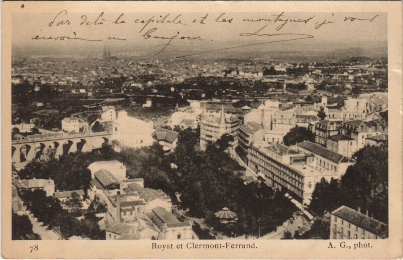 Carte postale ancienne Royat et Clermont-Ferrand à Clermont-Ferrand