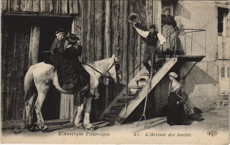Carte postale ancienne L'Arrivee des Invites - Types