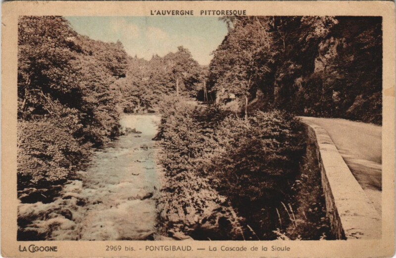 Carte postale ancienne Pontgibaud La Cascade de la Sioule à Pontgibaud