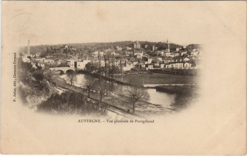 Carte postale ancienne Pontgibaud Vue Generale à Pontgibaud