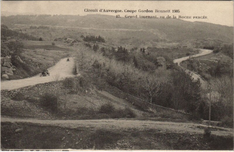 Carte postale ancienne Circuit d'Auvergne Coupe Gordon Bennett 1905