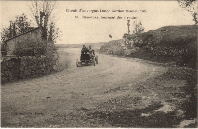Carte postale ancienne Circuit d'Auvergne Coupe Gordon Bennett 1905