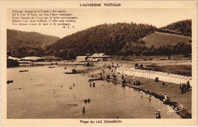 Carte postale ancienne Plage du Lac Chambon