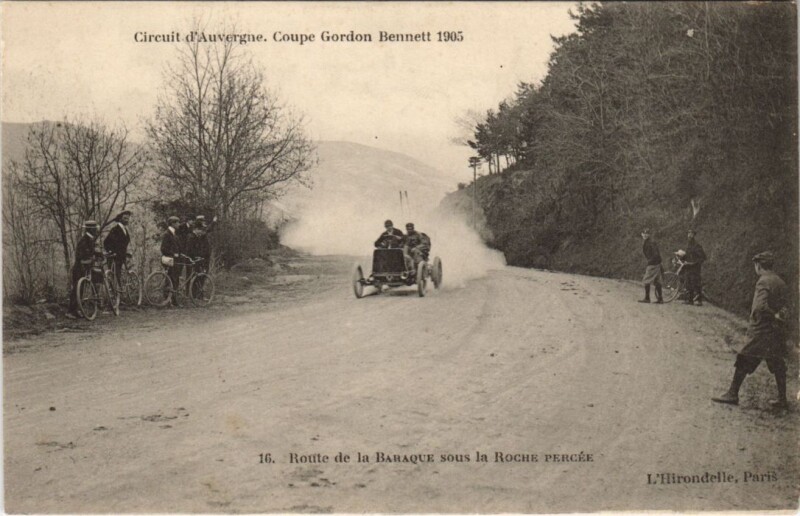 Carte postale ancienne Coupe Gordon Bennett - Route de la Baraque sous la Roche Percee