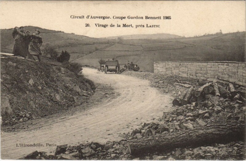 Carte postale ancienne Coupe Gordon Bennett - Virage de la Mort pres Lastic à Lastic