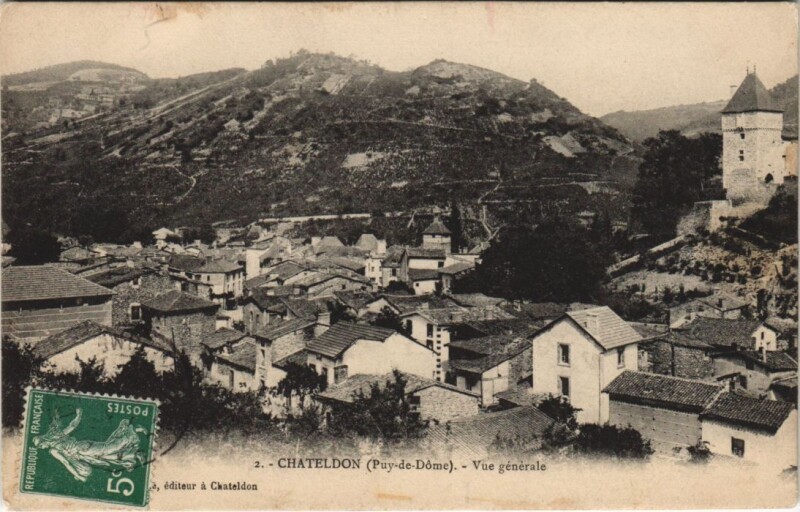 Carte postale ancienne Chateldon Vue Generale