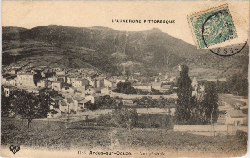 Carte postale ancienne Ardes-sur-Couze Vue Generale à Ardes