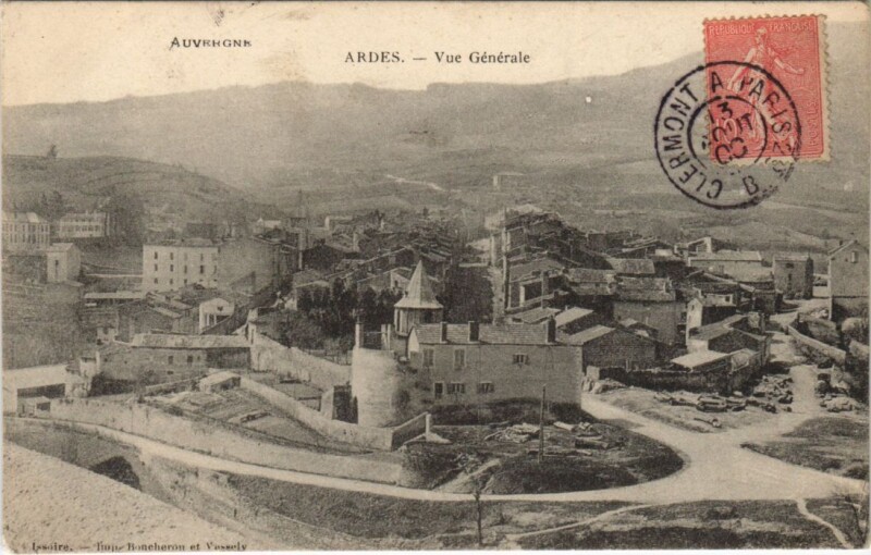 Carte postale ancienne Ardes-sur-Couze Vue Generale à Ardes