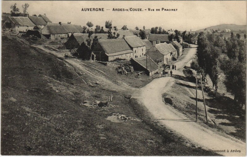 Carte postale ancienne Ardes-sur-Couze Vue de Pracinet à Ardes