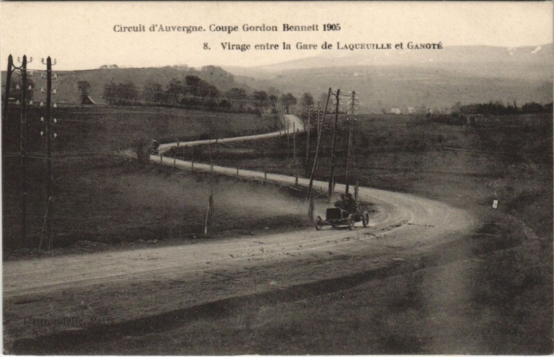 Carte postale ancienne Circuit d'Auvergne Coupe Gordon Bennett 1905
