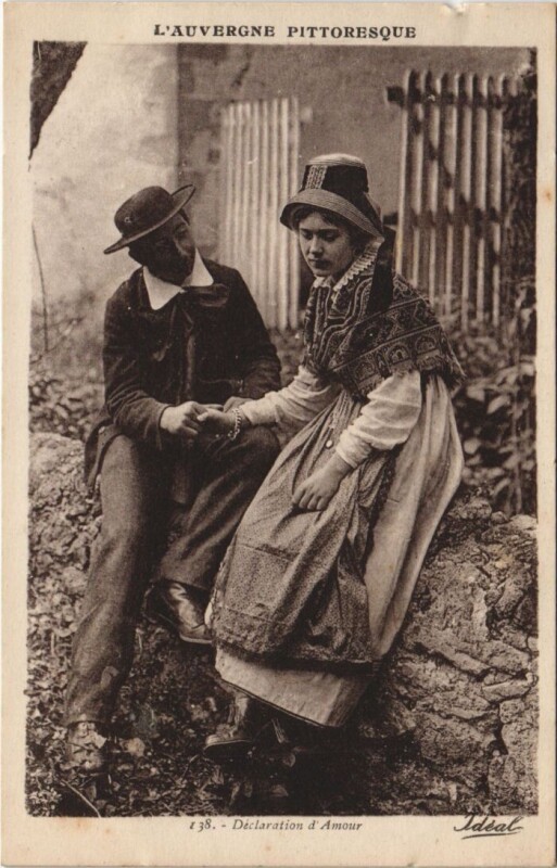 Carte postale ancienne Types d'Auvergne Declaration d'Amour