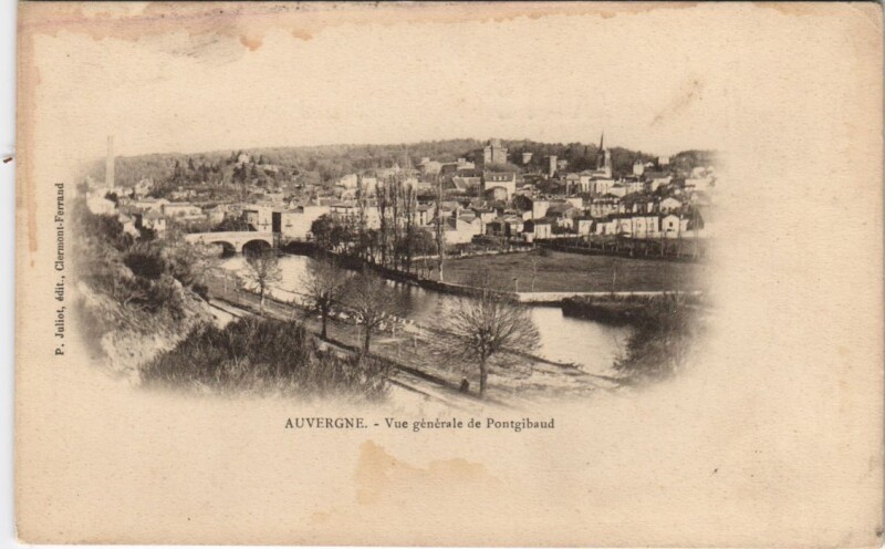 Carte postale ancienne Pontgibaud Vue Generale à Pontgibaud