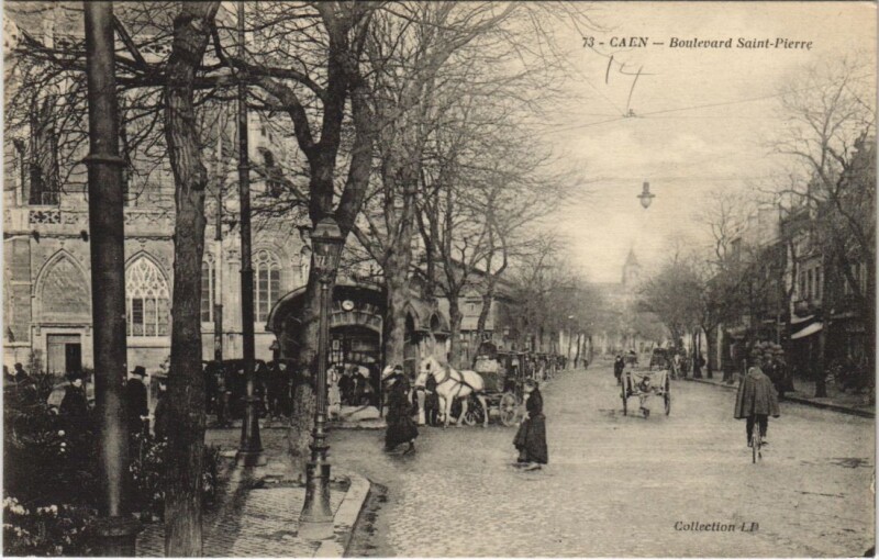 Carte postale ancienne Caen Boulevard Saint-Pierre