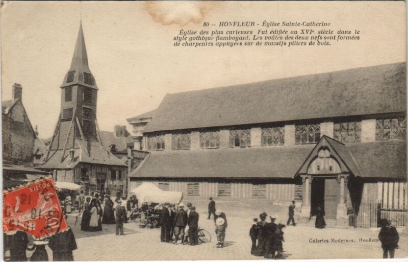 Carte postale ancienne Honfleur Eglise Sainte-Catherine à Honfleur