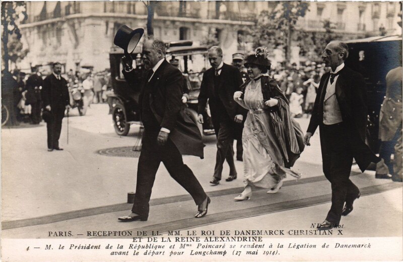 Carte postale ancienne 1914 Paris Le President Danish Royalty