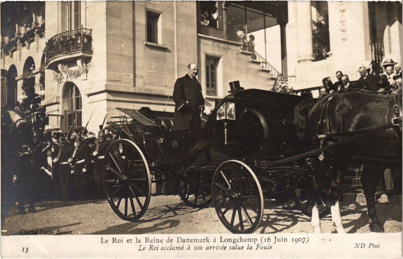 Carte postale ancienne 1907 Paris arrivee du roi Danish Royalty