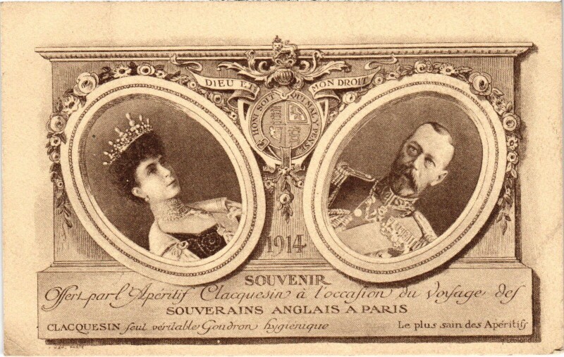Carte postale ancienne 1914 Paris Souvenir British Royalty