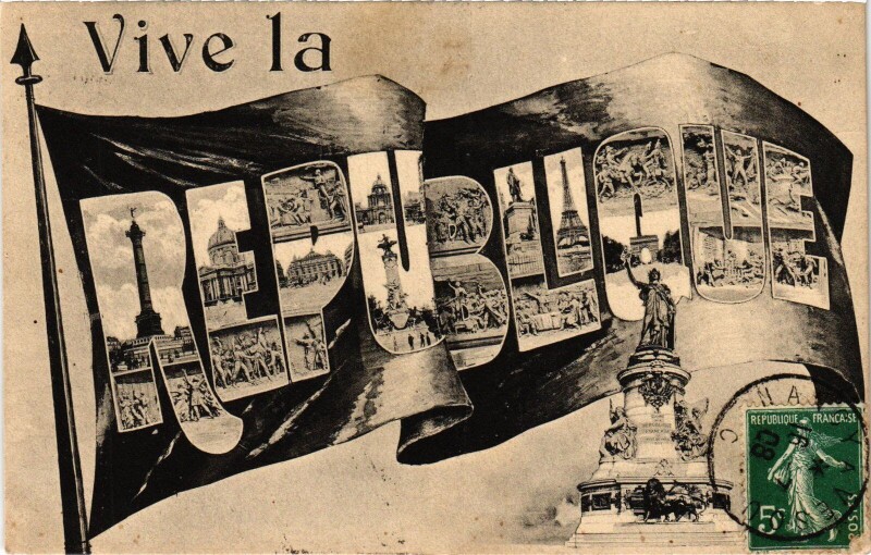 Carte postale ancienne Paris Vive la Republique