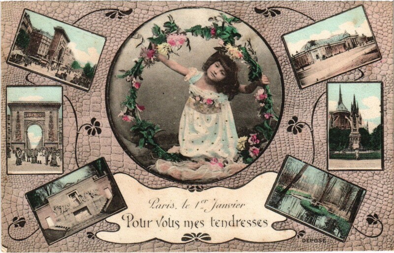 Carte postale ancienne Paris Pour vous mes tendresses
