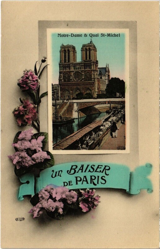 Carte postale ancienne Un Baiser de Paris