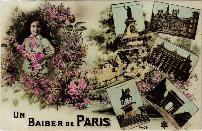 Carte postale ancienne Un Baiser de Paris