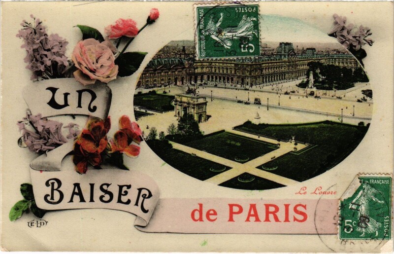 Carte postale ancienne Un Baiser de Paris