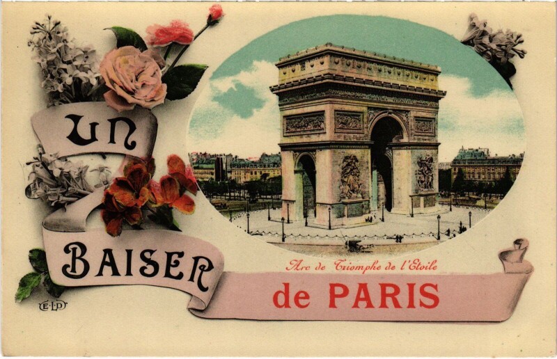 Carte postale ancienne Un Baiser de Paris