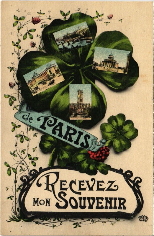 Carte postale ancienne Paris Recevez mon Souvenir