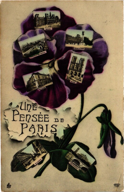 Carte postale ancienne Une Pensee de Paris