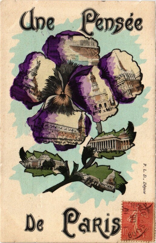Carte postale ancienne Une Pensee de Paris